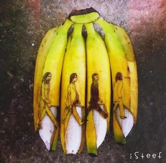 Fruit turns into a work of art, and bananas can still play like this.