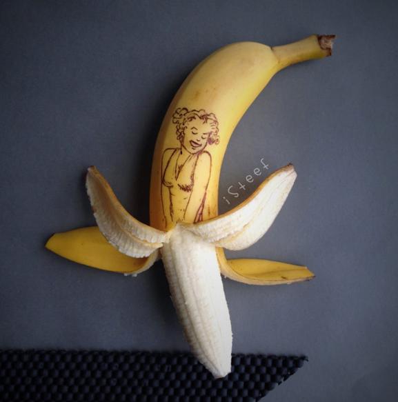 Fruit turns into a work of art, and bananas can still play like this.