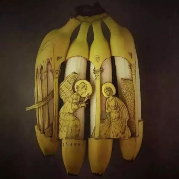Fruit turns into a work of art, and bananas can still play like this.