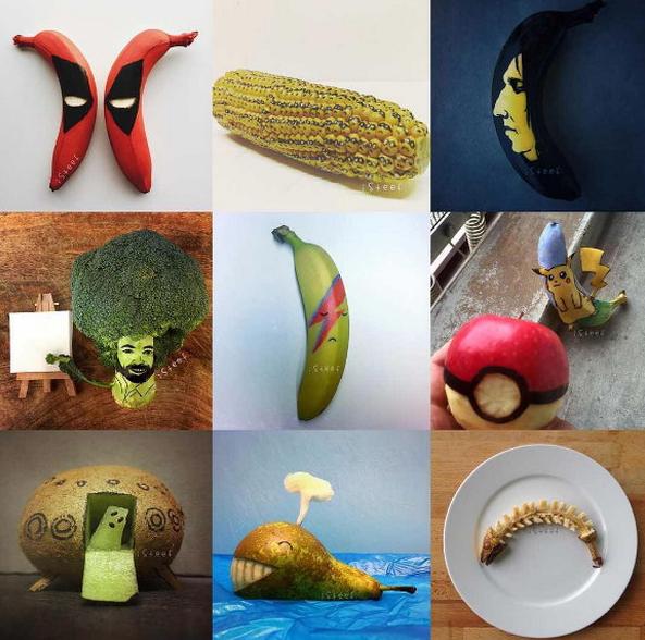 Fruit turns into a work of art, and bananas can still play like this.
